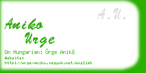 aniko urge business card